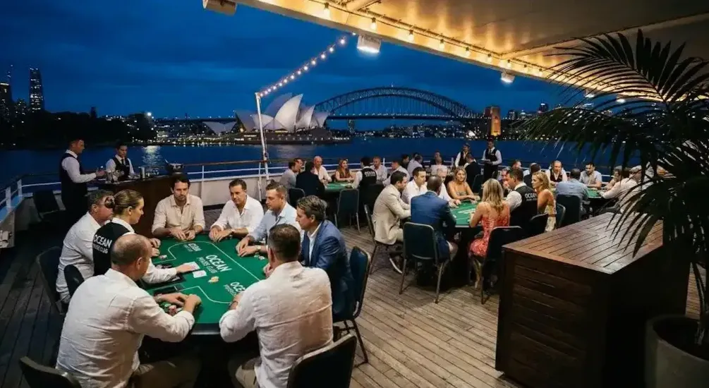 Evening reception on the promenade deck